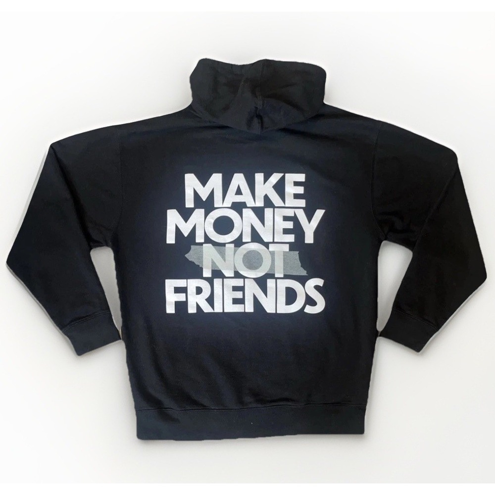 LGND Supply Co. "Make Money Not Friends" Pullover‎ Hoodie Men's Large Black RARE